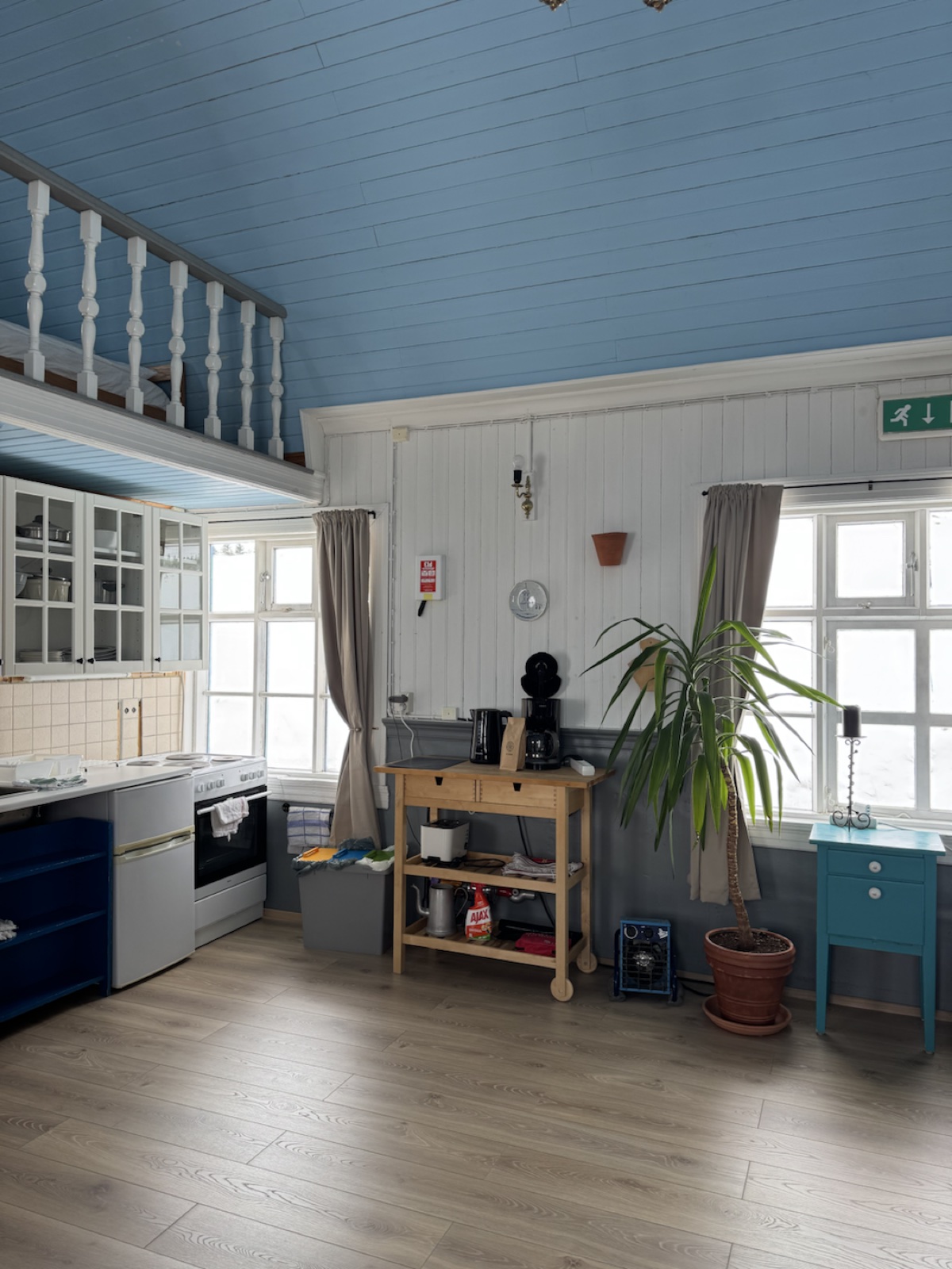 Kitchenette and coffee corner inside Tiny Church